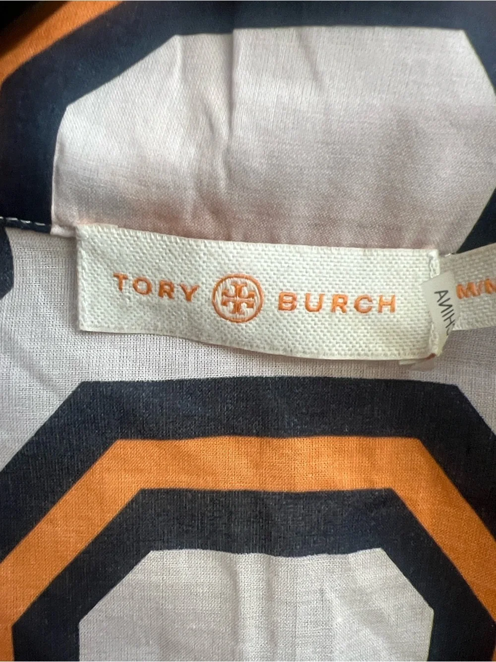 Tory Burch Geometric Print Tunic Sz M old money vacation summer resort coastal
